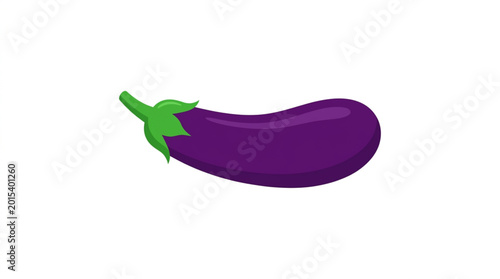 Tableau sur toile Fresh purple eggplant vegetable vector illustration isolated on white background