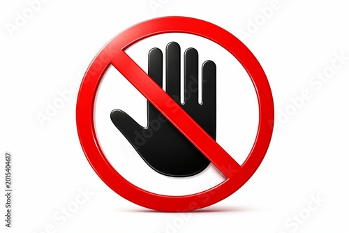 Free Download Prohibition hand gesture icon with red circle and slash - GFXLoad