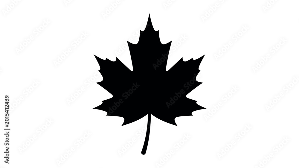 Fototapeta premium Maple Leaf Silhouette Vector Icon Design