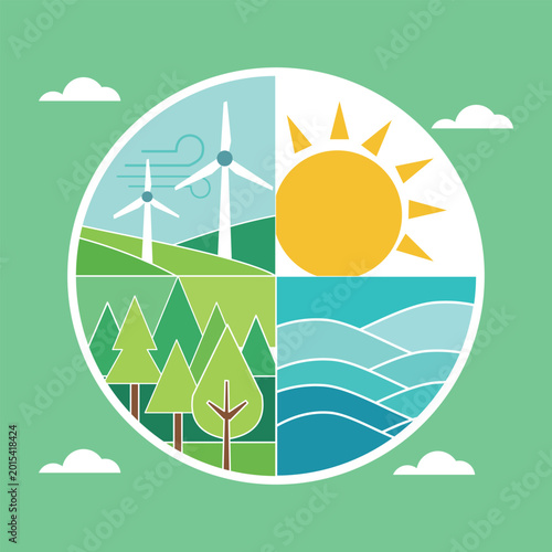 Eco Balance Green Vector Illustration