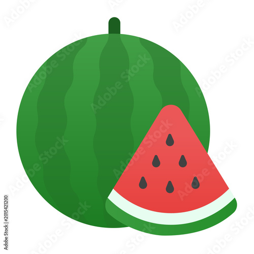 Watermelon Slice Flat Icon