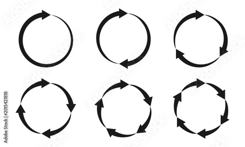 Tableau sur toile pointed circular arrow from 1 to 6 equal parts