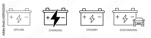 Fotografia Set of battery status icons