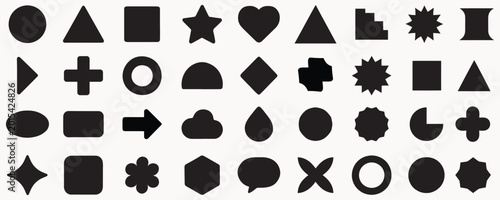 Cuadro en lienzo Mega Abstract and vector basic shapes collection