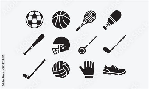 Obraz na płótnie Simple of Boxing Related Vector Solid silhouette and line art vector icon set Co