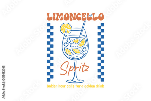 Lemon Limoncello Spritz Summer Citrus Cocktail T Shirt Design