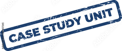 Fotografie Grungy blue rubber stamp identifying a specific case study unit or departmental