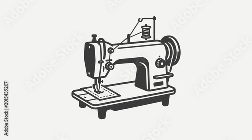 Foto Industrial Sewing Machine Icon Vector Illustration