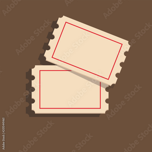 Photos Vintage beige blank ticket pair vector illustration