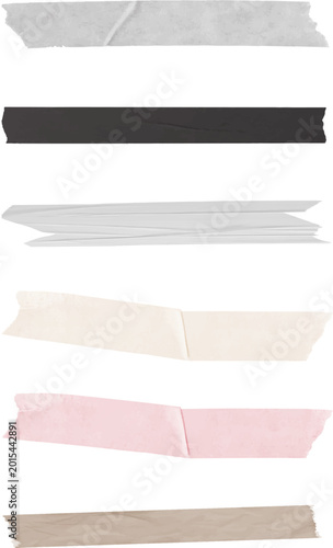 Assorted Textured Washi and Masking Tape Strips Set