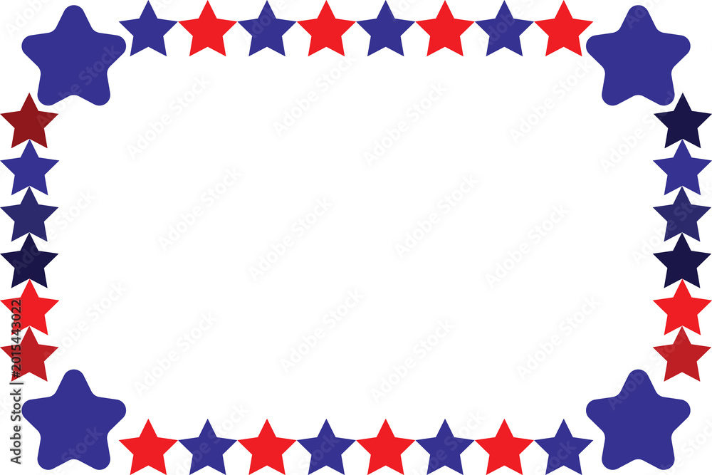 Obraz premium USA Flag Stars Frame Independence Day America Patriotic