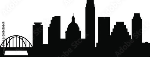 Bild auf Leinwand Austin Texas City Skyline Silhouette, Urban Downtown Buildings, Landmark Capitol