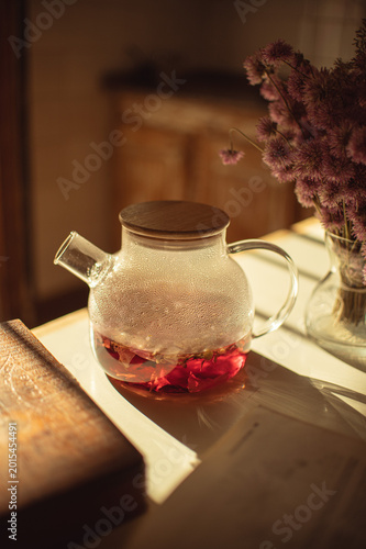 infusiones tetera colores flores 