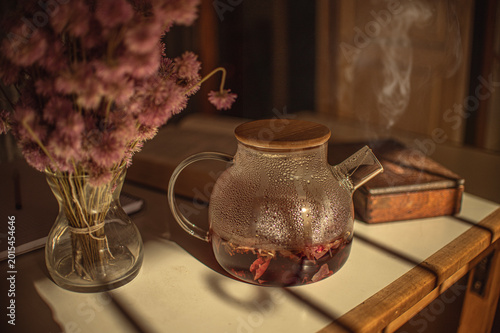 infusiones tetera colores flores 