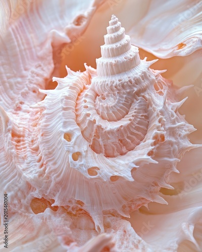 Pink seashell closeup texture detail