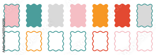 Canvastavla Colorful Wavy Frames Collection: A vibrant assortment of unique and eye-catching wavy frames, diverse design, abstract shape, border element, decorative pattern
