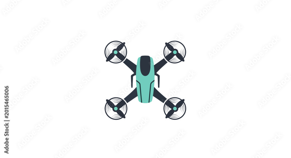 Obraz premium A green drone with four propellers.