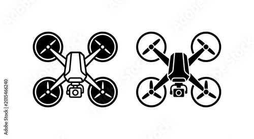 Foto Quadrotor Drone Icons, Aerial Photography Camera Drones, Unmanned Aerial Vehicle