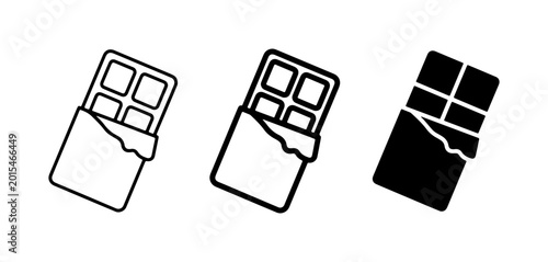 Cuadro en lienzo Chocolate Bar Icons, Sweet Treat Vector Graphics, Delicious Food Symbols