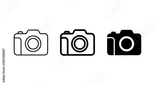 Obraz na płótnie Camera Icons, Photography Symbols, Digital Camera Graphics, Vector Set