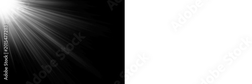 Tableau sur toile Abstract sun ray light effect isolated on dark background overlay with transparent alpha channel for digital editing of magical glowing flare photography