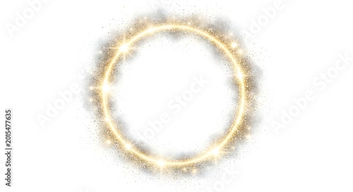 Glowing oval frame isolated on transparent background