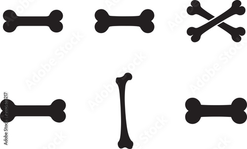 Foto Multipurpose bones vector icon set in outline, glyph and filled outline style variations