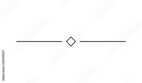 Foto Black horizontal line divider with center diamond ornament