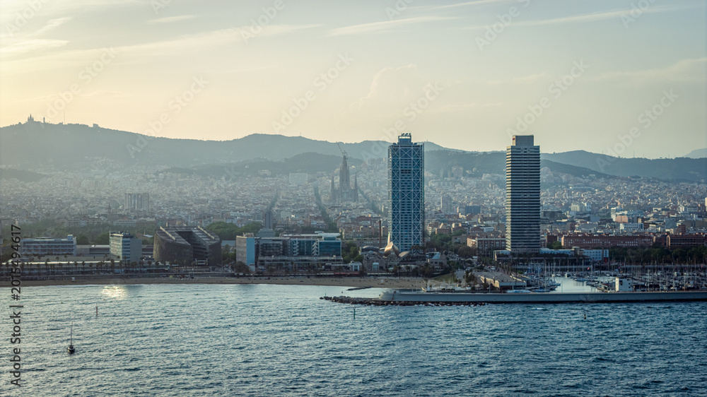 Naklejka premium panorama of the city, Spain, Barcelona