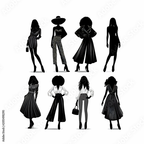 vector illustration of a woman in a dress