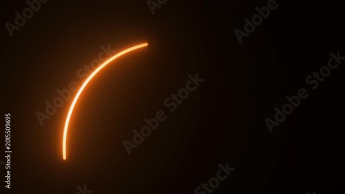 Slowly Rotating Partial Arc of Dim Orange Light, Barely Visible in Dark Frame: Suspenseful Cinematic Minimal Abstract Loop (16:9)