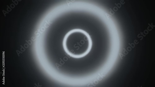 Slowly Expanding and Contracting Blurred Halo of Soft White Light in Dark Space: Abstract Motion Cinematic Minimal Loop (16:9)