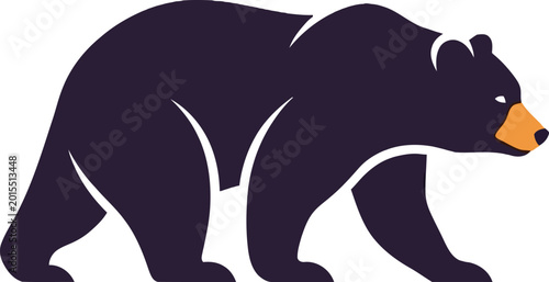 Canvastavla Black bear walking on ground.