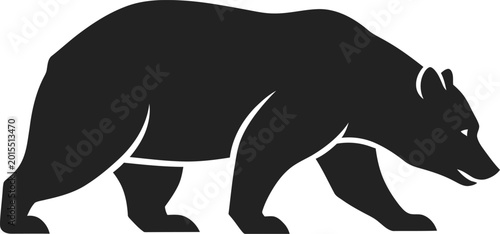 Tableau sur toile Black bear walking profile view.