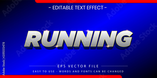 Sporty Silver 3D Text Effect - Running