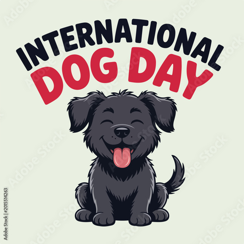 Happy International Dog Day  Black Silhouette Dog