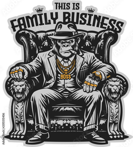 Mafia Monkey Boss Mascot