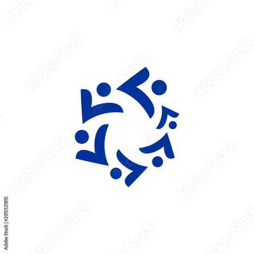 Modern logo unity, partnership and togetherness in a vibrant colorful for abstract people