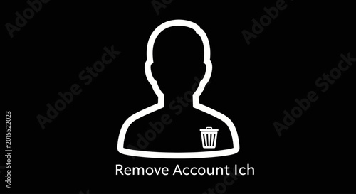Bild auf Leinwand Person Silhouette with Trash Can Icon.
