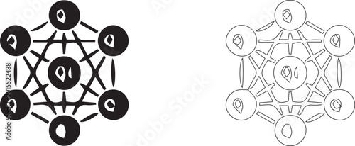 Fotografía Central Network Node Connected to Multiple Data Points Digital Hub Technology Ic