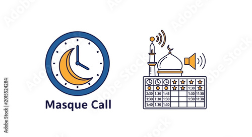 Canvas-taulu Mosque Call to Prayer Clock Icon.