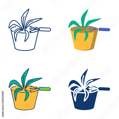 Konstfotografi Soil loosening icon set