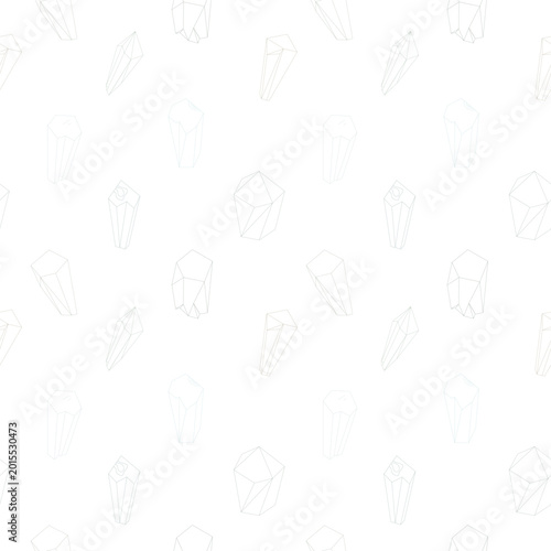 Crystal Outlines Vector Seamless Pattern  