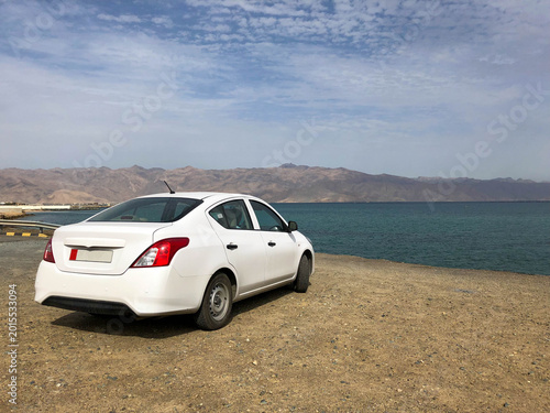 Car on the sea coast