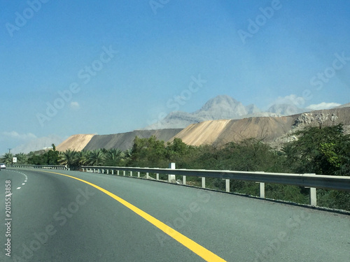 colorful hills near the road