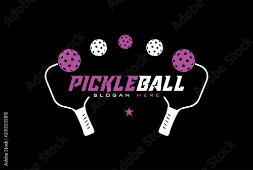 Pickle ball Sports logo Vector.