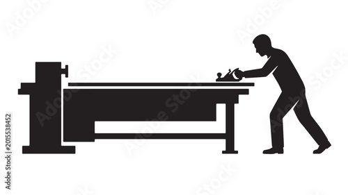 Photos Bench vise technician silhouette working position beside metal vise for workshop