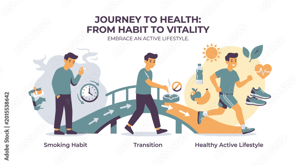 Fototapeta premium Transitioning to Healthy Lifestyle through Active Habits and Wellness
