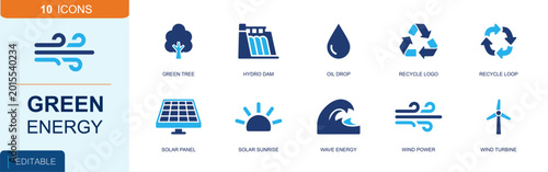 Foto Green energy icon set