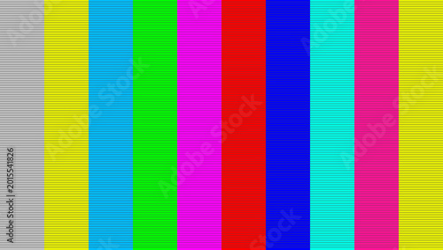 Cuadro en lienzo Retro CRT television SMPTE color bars test pattern with glitch effect